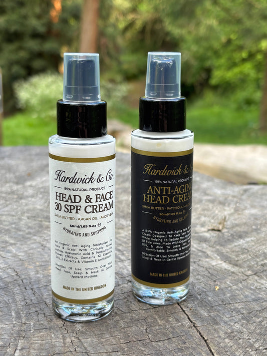 Close-up o Hardwick & Co. dry scalp treatment for bald men